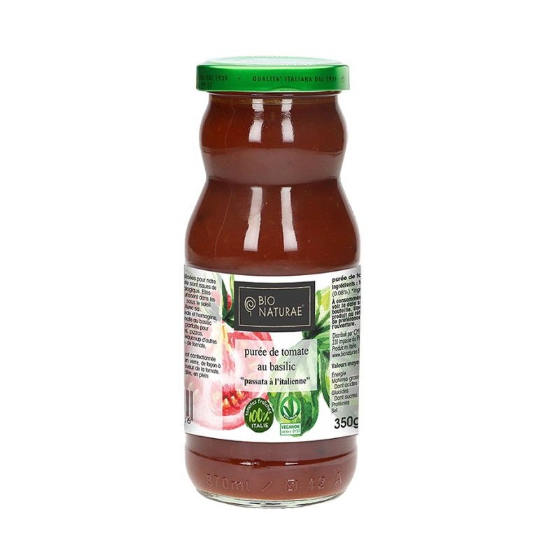 Purée de tomates au basilic bio 350g