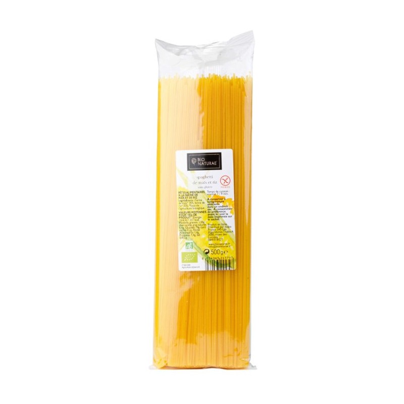 Pâtes sans gluten Spaghetti maïs & riz BIO 500gr