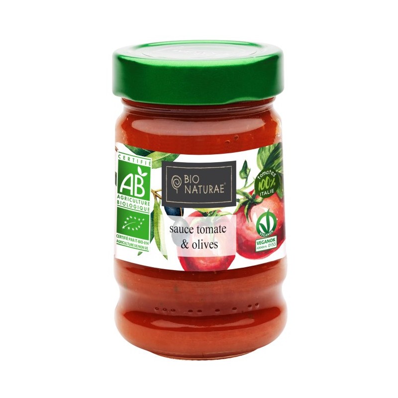 Sauce tomate & olives bio 190gr