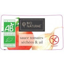 Sauce tomates séchées & ail bio 190gr    